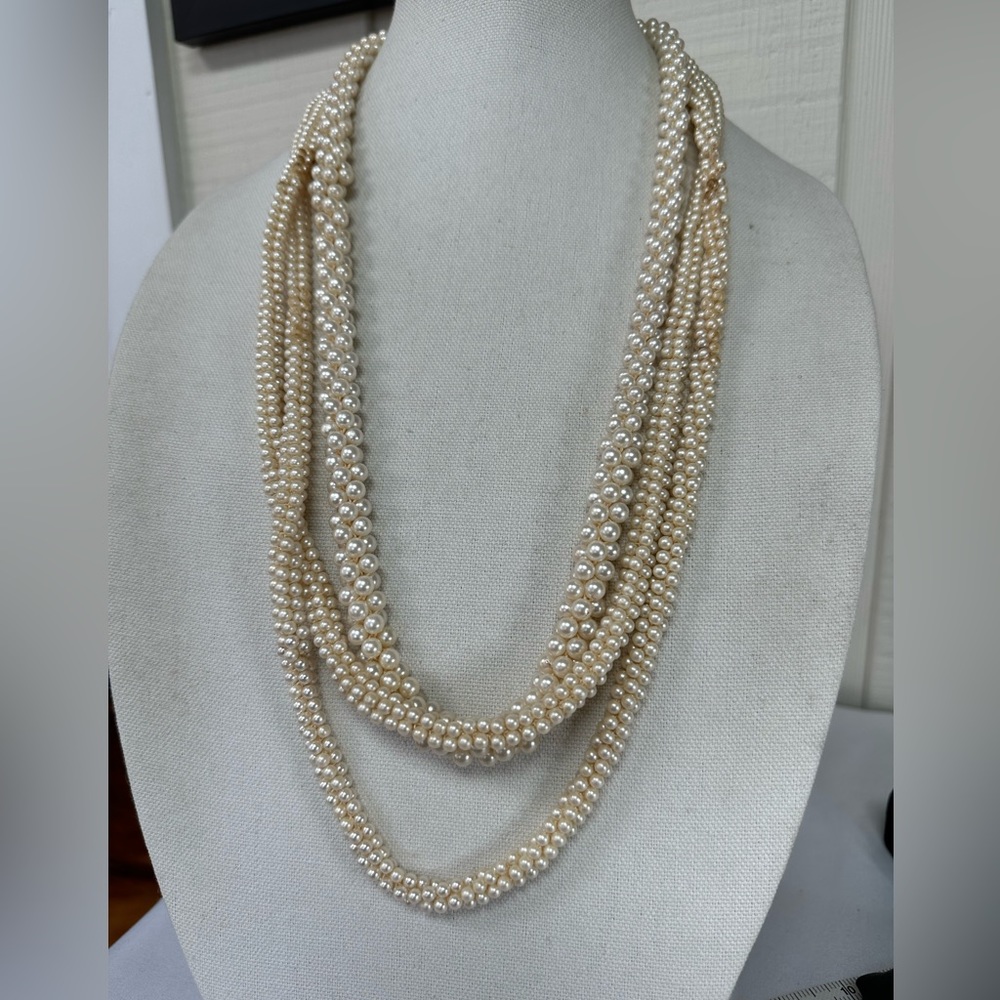 Long vintages crochet style bead necklaces